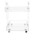 thumbnail image 5 of Modern Acrylic Side Table 2-Tire Clear End Table Kitchen Storage Cart Spa Cart Moble Side Table Clear Acrylic 2-Tier End Table Storage Serve Cart For Home/Bar 2 Layers Mobile Rolling Acrylic, 5 of 11
