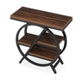 thumbnail image 6 of MAYEERTY 71" Multifunctional Desk, Vintage Wood & White X-Frame Office Computer Table, 6 of 9