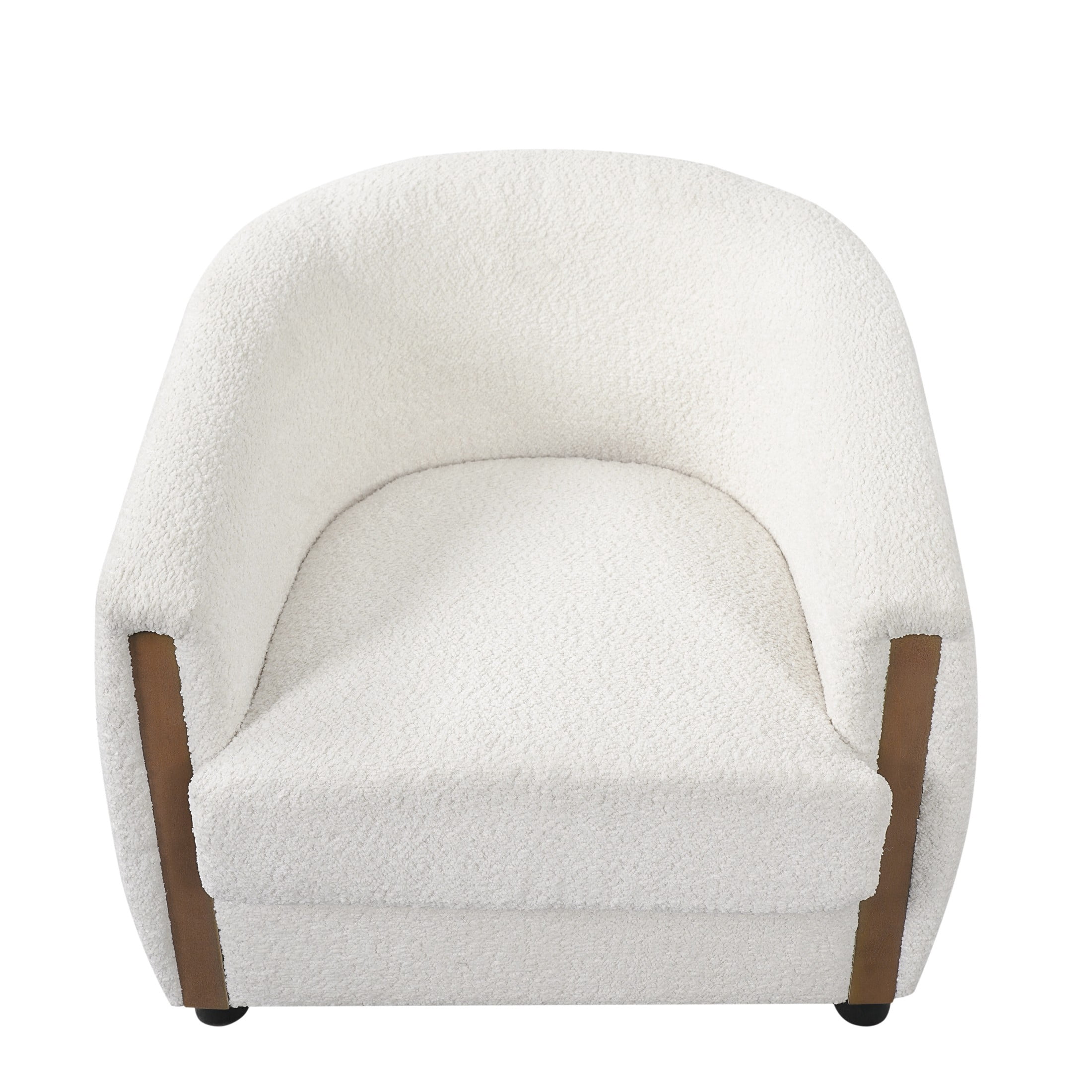 Christopher Knight Home Modern Curved Upholstered Barrel Accent Chair, Removable Cushion, Beige, Set of 2