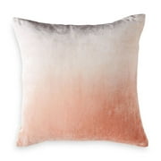 Peri Home Iced Velvet Ombre Zipper Closure Rayon Cotton Blend Euro Sham, 26x26 Inch, Blush