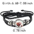 thumbnail image 2 of Soccer Basketball Bracelet for Son Daughter Graduation Birthday Gifts for Grandson Granddaughter Rugby Leather Bracelets, 2 of 7