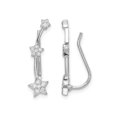 thumbnail image 1 of Sterling Silver Star Climber Earrings with Cubic Zirconia (CZ) (CZ), 1 of 3