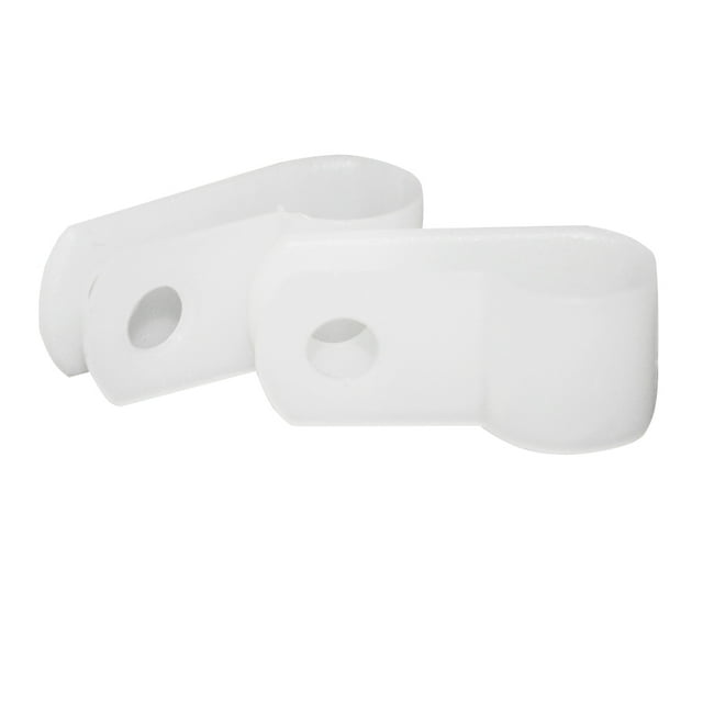 100Pcs Plastic Project Use R-type Wire Holder Cable Clamp Line Clip for House Office Arrangement of Wire with Screws (White)