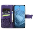 thumbnail image 3 of Dteck Butterfly Pattern Wallet Case for Google Pixel 9 / 9 Pro,Magnetic Leather Card Slots Flip Case Shockproof Kickstand Cover with Wrist Strap for Google Pixel 9 / 9 Pro,Purple, 3 of 4
