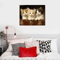 thumbnail image 5 of BCIIG Vintage Kitten Wall Art Cat Canvas Vintage French Animal  Cute Kitten Pictures Animal Portrait Prints Vintage Cat Artwork Kitten Wall Art Funny White Cat Painting  20x16in, 5 of 6