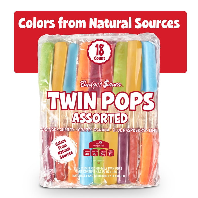 Budget Saver Twin Pops Assorted, 18 Count - Walmart.com