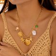 thumbnail image 3 of NICKSUN Gold Ocean Charm Choker Necklace, Dainty Paperclip Chain Collarbone Jewelry with Starfish, Conch, Seashell, Octopus & Palm Tree Pendants, Trendy Elegant Coastal Vacation Accessories, 3 of 5