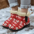 thumbnail image 3 of Whosucclay Flannel Womens and Girl Snow Boots Ankle Booties Waterproof Winter Boots Slip on Fashion Boots No Slip Boots, 3 of 6