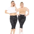 thumbnail image 2 of Stretch Is Comfort Women's Oh so Soft Knee Length Leggings Black Camo 4X, 2 of 3