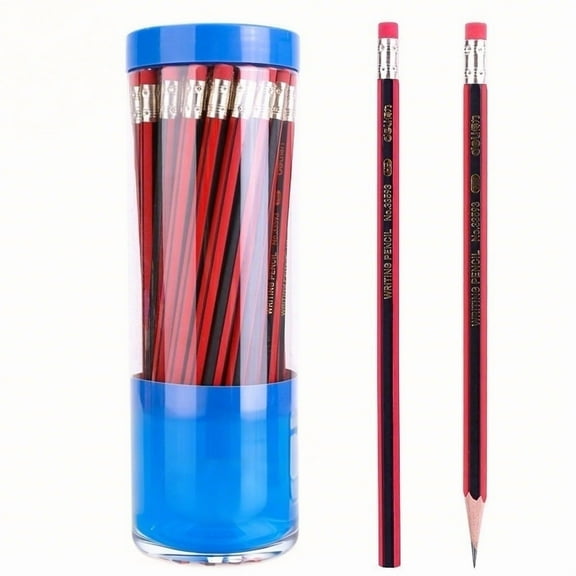 Deli HB Pencils with Eraser, 50 Count