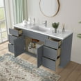 thumbnail image 6 of 60 in. W x 21 in. D x 32.5 in. H Freestanding Bathroom Vanity Cabinet without Top in Smoky Gray, 6 of 6