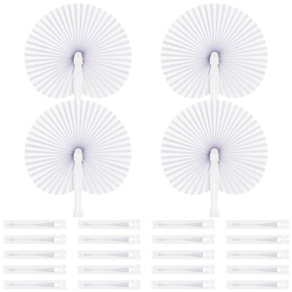 Ventiladores plegables de papel Helimoto, 24 unidades, color blanco