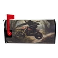 thumbnail image 2 of WOBOGO Black Bear Riding A Motocross Bike Mailbox Cover Magnetic for Garden Yard Home Decor Standard Size 25.4×20.78in, 2 of 9