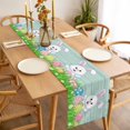 thumbnail image 6 of Easter Rabbits Cotton Linen Table Runner for Dining Kitchen, Watercolor Eggs Cute Bunny Grass Flowers Blue Wedding Outdoor Party Tablerunners, Dresser Scarf Coffee Tablecloth Runners 13x36 Inches, 6 of 9
