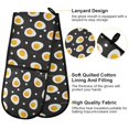 thumbnail image 4 of Dailycode Double Sided Oven Mitt with Loop Heat Resistant Kitchen Long Potholders 7" x 35" Fried Eggs and Polka Dots, 4 of 6