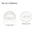 thumbnail image 2 of Uxcell 10pcs 16L White Round Sewing Buttons 10mm 3/8" Resin 2-Hole Fish Eye Craft Replacement Button, 2 of 6