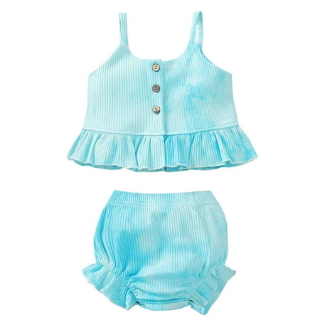 

One Opening Toddler Baby Girls Sleeveless Summer Shirt Top Shorts Set