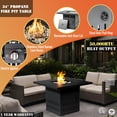 thumbnail image 6 of AJ Enjoy 34" Rectangular Black 50,000 BTU Propane Gas Fire Pit Table & Patio Heater w/ Hideaway Tank Seat, 6 of 11