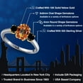 thumbnail image 2 of Gem Stone King 925 Silver and 10K Yellow Gold Ecstasy Mystic Topaz and Black Diamond Engagement Ring for Women | 2.04 Cttw | Oval 8X6MM | Gemstone November Birthstone | Size 7, 2 of 6