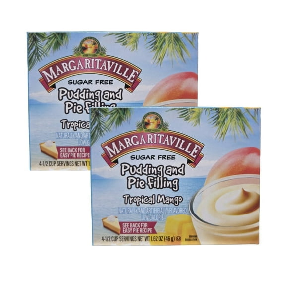 (2 Pack) Margaritaville Sugar Free Pudding and Pie Filling Tropical Mango 1.62 oz