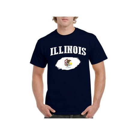 Illini T-shirts - Illinois State Flag Men Shirts T-Shirt Tee