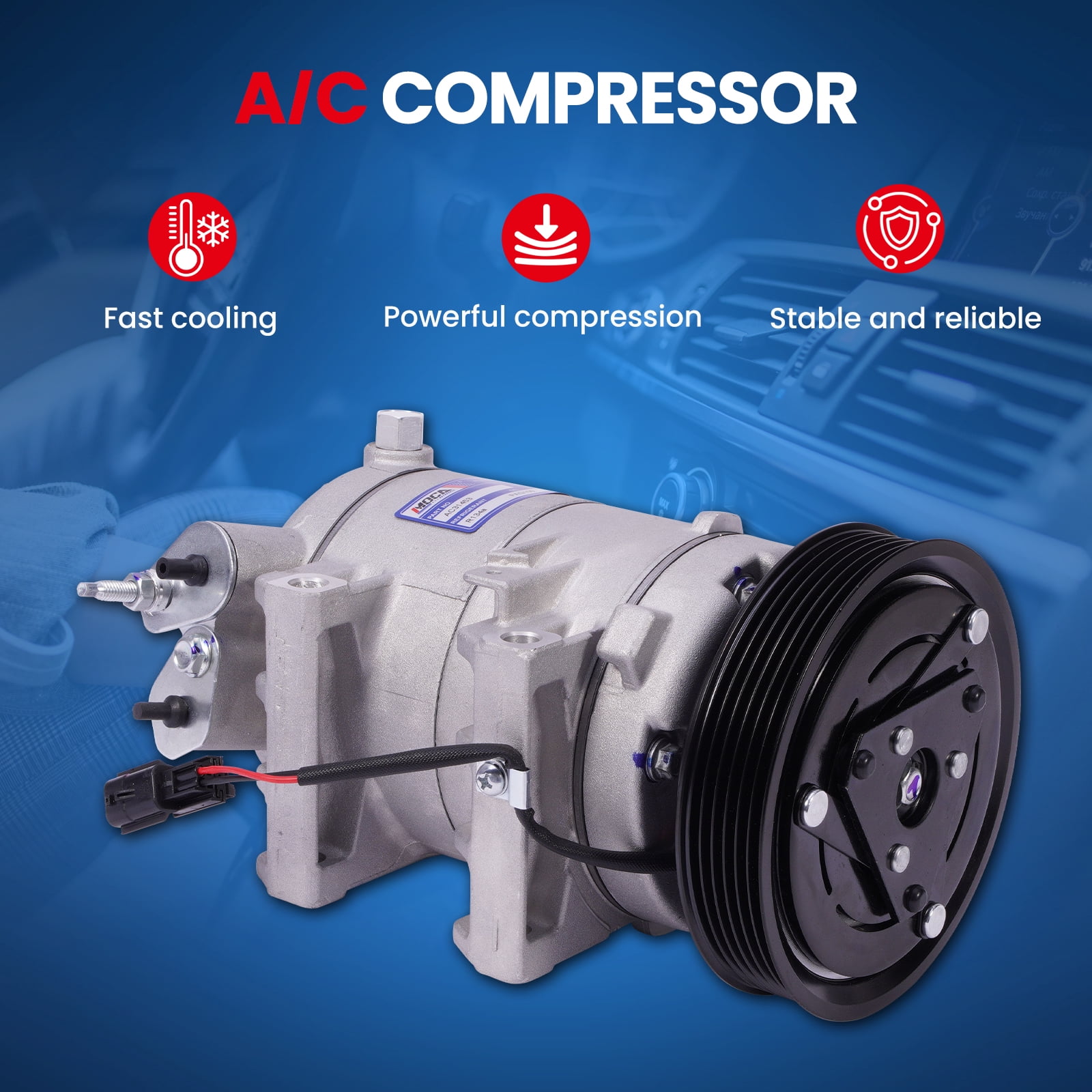 MOCA AUTOPARTS New AC Compressor w/ Clutch DKS17D Fit for 2008-2013 & 2016 Nissan Rogue 2.5L & 2014-2015 Nissan Rogue Select 2.5L & 2008-2009 Nissan Cabstar 2.5L