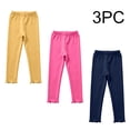 thumbnail image 5 of Hellosay Toddler 3 Pack Leggings Cotton Elastic Waist Ruffle Hem Strecth Comfortable Solid Casual Dance Pants Size 1-9, 5 of 9