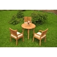 thumbnail image 2 of Grade-A Teak Dining Set: 3 Seater 4 Pc: 36" Round Table And 3 Maldives Arm Chairs Outdoor Patio WholesaleTeak #51ML0704, 2 of 6