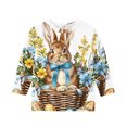 thumbnail image 4 of Jinhomg Kids Easter T Shirt Boys Girls Funny Bunny Rabbit Holiday Shirts Casual 3/4 Sleeve Cute Easter Graphic Tops for Child Multicolor 11 Years, 4 of 5