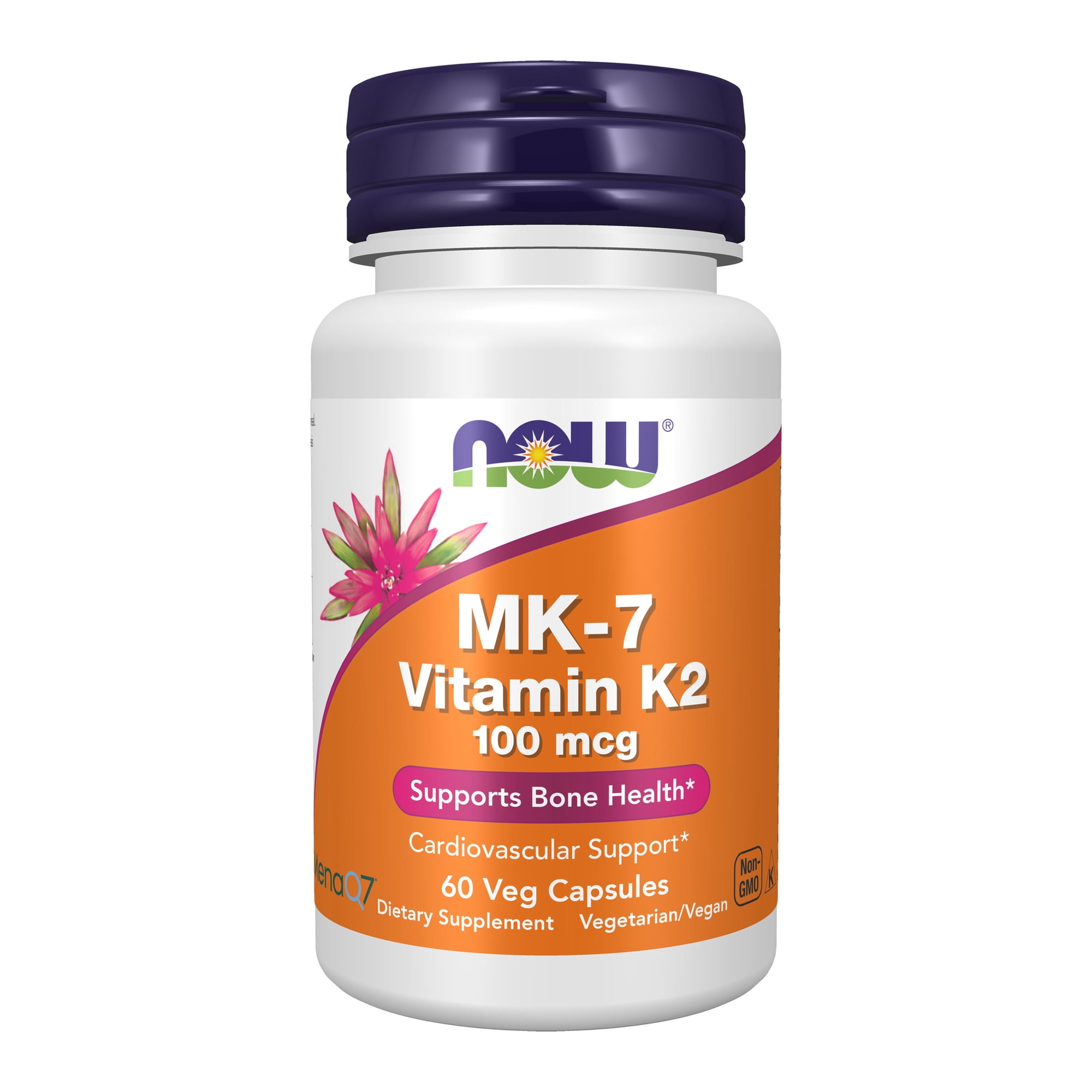 NOW Supplements, MK-7 Vitamin K-2 100 mcg, Cardiovascular Support*, Supports Bone Health*, 60 Veg Capsules