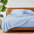 thumbnail image 6 of 800 Thread Count 100% Egyptian Extra Long Staple Cotton Sheet Set, 4 Pc Set, Sateen Weave, Hotel Collection Soft Luxury Bedding, Fits Upto 15" Inch Deep Pocket (Light Blue Solid, Full Size), 6 of 8