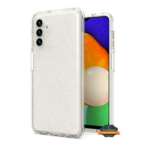 For Samsung Galaxy A04S Glitter Sparkle Bling Shiny Thin Ultra Slim Hybrid Shockproof Rubber Silicone Soft TPU Gel Cover ,Xpm Phone Case [ Clear ]