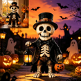 thumbnail image 5 of Halloween Resin Skeleton Gentleman Figurine, Adorable Handcrafted Halloween Decor for Rustic Fall Tiered Tray and Mantel Display, 5 of 6