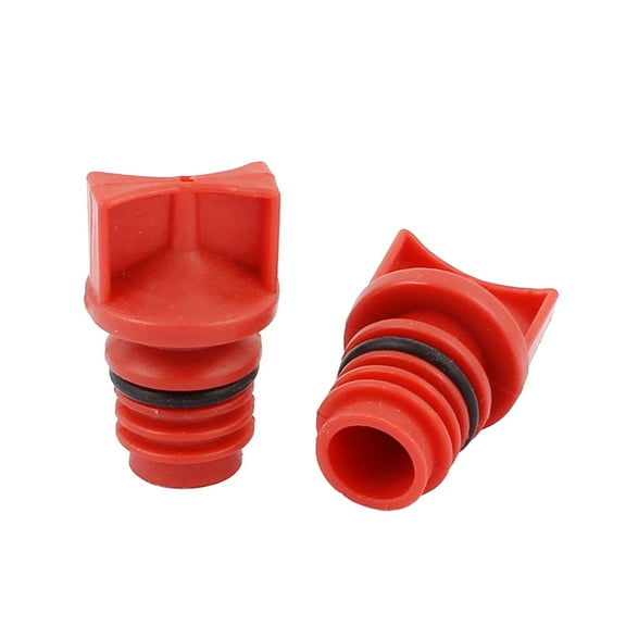 2PCS Red Plastic Shell 18mm Male Thread Dia Air Compressor Oil Plugs
