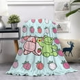 thumbnail image 4 of Strawberry Cow Spring Frog Flannel Blanket Decor Soft Cozy Warm Fluffy Blanket for Bed Couch Travel Beach 50x40 inch for Kids, 4 of 6