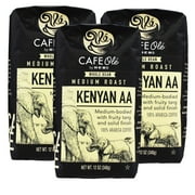 HEB Cafe Ole Whole Bean Coffee 12oz Bag (Pack of 3) (Kenya AA - Medium Dark Roast (Full City))