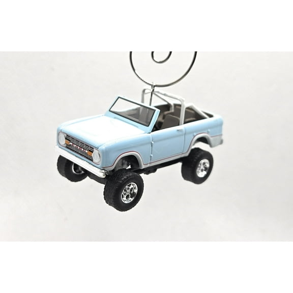1970 Ford Bronco Topless Lt Blue Christmas Ornament