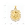 thumbnail image 3 of Designer 14K Yellow Gold Polished And Satin St. Michael Badge Medal Pendant (Length=28) (Width=21) Made In United States, 3 of 3
