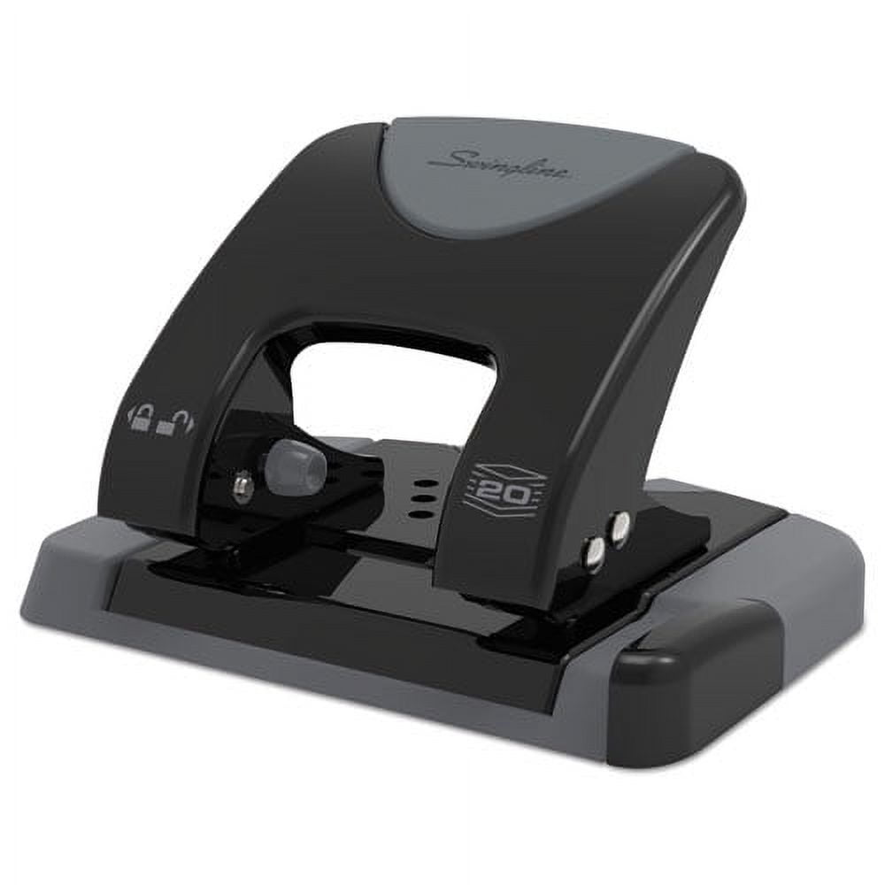 "20-Sheet Smarttouch Two-Hole Punch, 9/32"" Holes, Black/gray | Bundle of 5"
