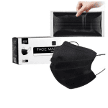 TELOLY Masks,Disposable Masks,Black Mask,Breathable Cotton Inner Layer,Comfortable Fit