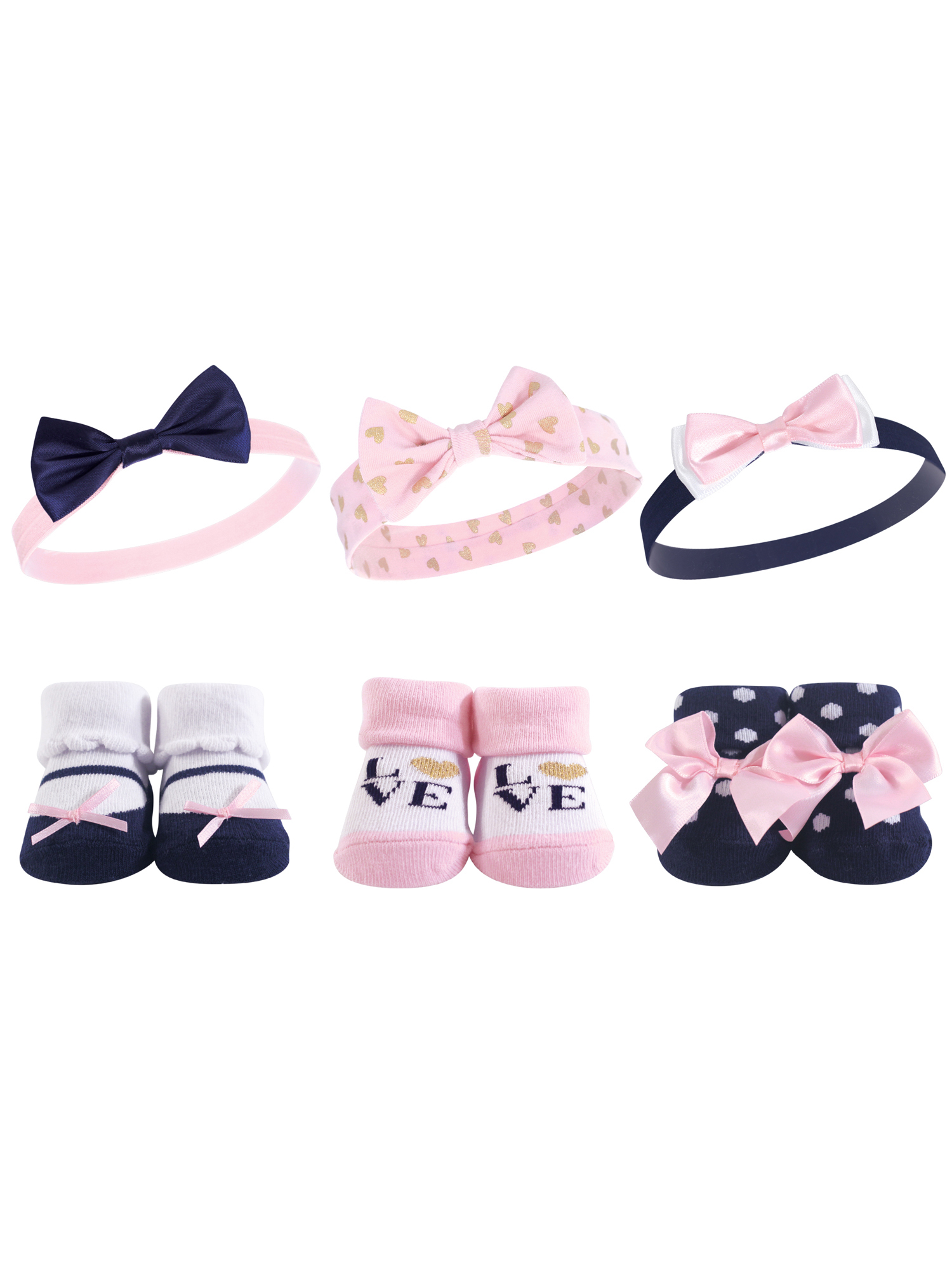 Hudson Baby Headbands and Socks, 6pc Set (Baby Girls)