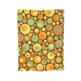 thumbnail image 7 of DouZhe Ultra-Soft Micro Fleece Lightweight Flannel Bed Blanket, Psychedelic Yellow Circles Rounds Print Cozy Warm Throw Blankets, 80"x60", 7 of 7