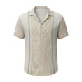 thumbnail image 4 of Shirts for Men Casual Printed Short Sleeve Button Down Top Patterns Comfortable Breathable Beach Collar Beige Shirts L, 4 of 4