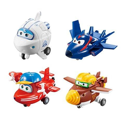 Transforming Toy Figures 4 Pack |Agent Chase Jerome and Mira Super Wings Flip 2 Scale