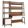 thumbnail image 2 of Modway Bixby 2-Piece Wood Office Desk and Bookshelf - Walnut/White, 2 of 5