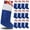 Blue & White, variant on 12Pack /24 Pack Felt Christmas Stockings, 19 Inches Red and White Christmas Stockings Hanging Ornaments, White Cuff with Gold Trim Christmas Stockings for Family Christmas Holiday Decorations