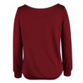 thumbnail image 5 of Mujeres Casual Hombro frío Cuello en V Suelto Cremallera sólida Manga larga Tops Blusa de mujer Fridja  fjkfkj4278, 5 of 5