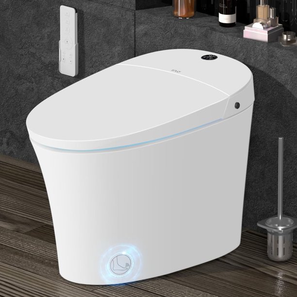 Smart Toilet Bidet with Booster Pump Built in,for Low Water Pressure, Tankless DualFlush