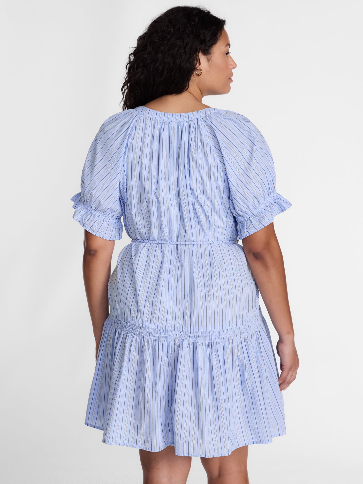 Terra & Sky Women's Plus Tiered Mini Dress, Sizes 0X-5X