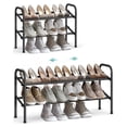 thumbnail image 1 of Zapatero Extensible, Zapatero de Metal de 2 Niveles, Organizador de Zapatos Ajustable, Estante Zapatos para Pasillo, Negro Tinta, 1 of 7
